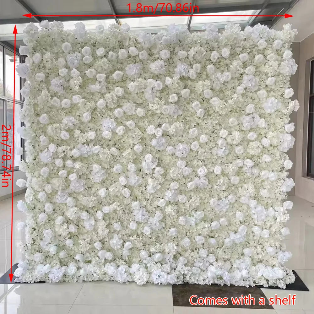 Roselyn Silk Rose Flower Wall Panel Backdrop for Wedding, Party, and Home Decor