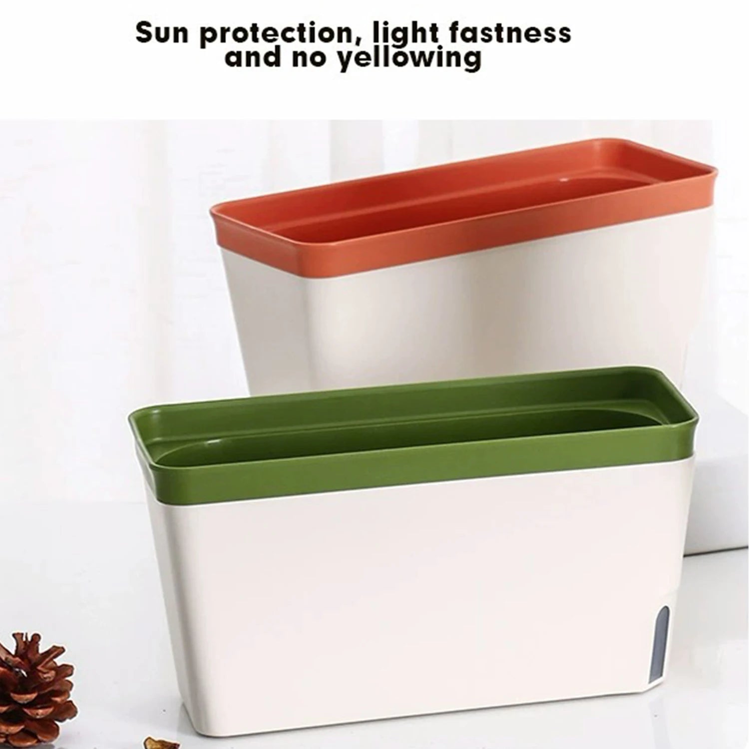Rectangular Self-Watering Planter for Windowsills & Balconies