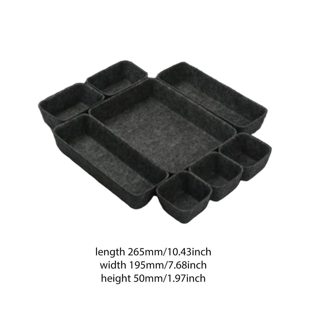Felt Drawer Organizer Tray with 6 Compartments for Home or Office