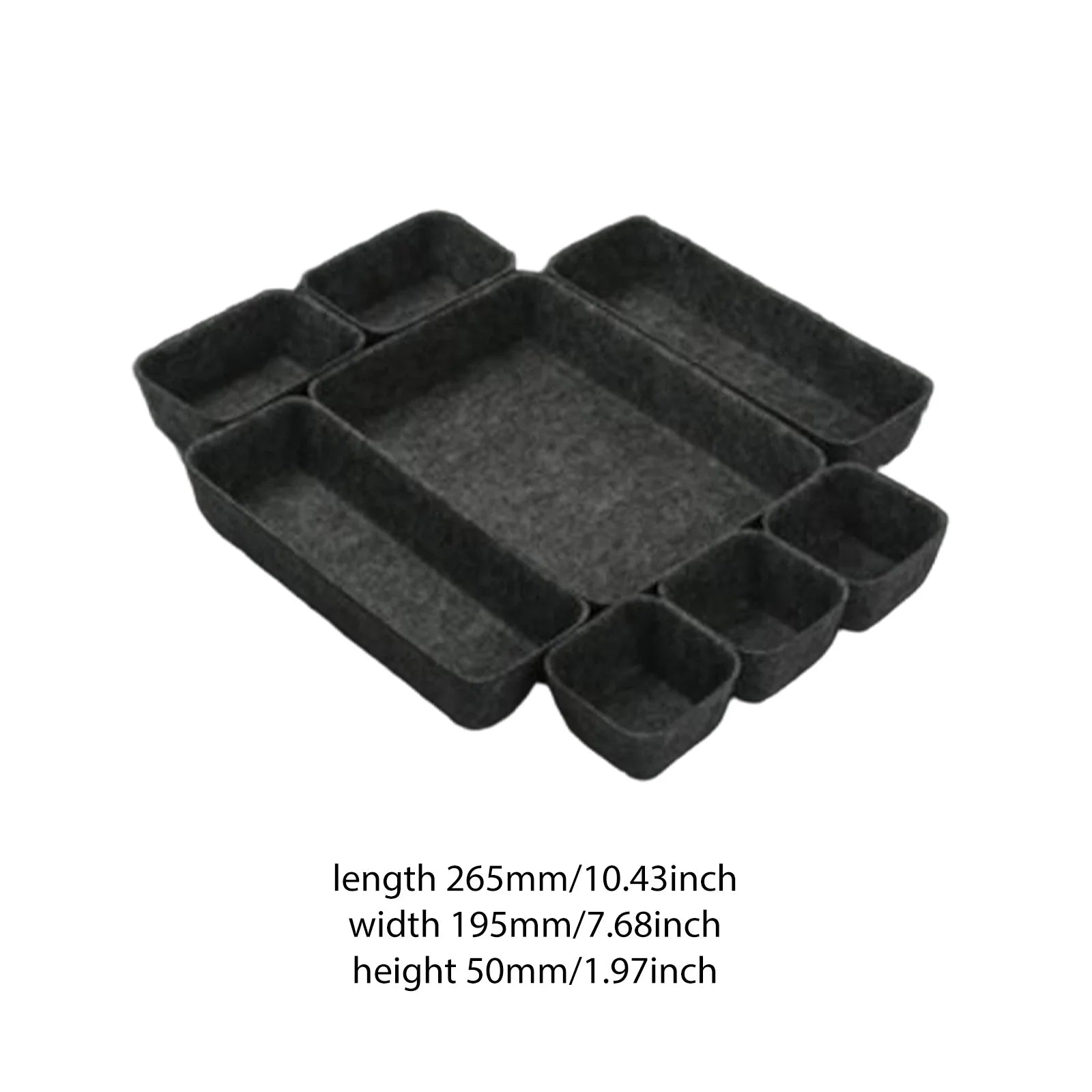 Felt Drawer Organizer Tray with 6 Compartments for Home or Office