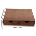 Wooden Coffee and Tea Capsule Drawer Organizer with 2 Drawers for Kitchen Counter or Home Coffee Bar, Brown