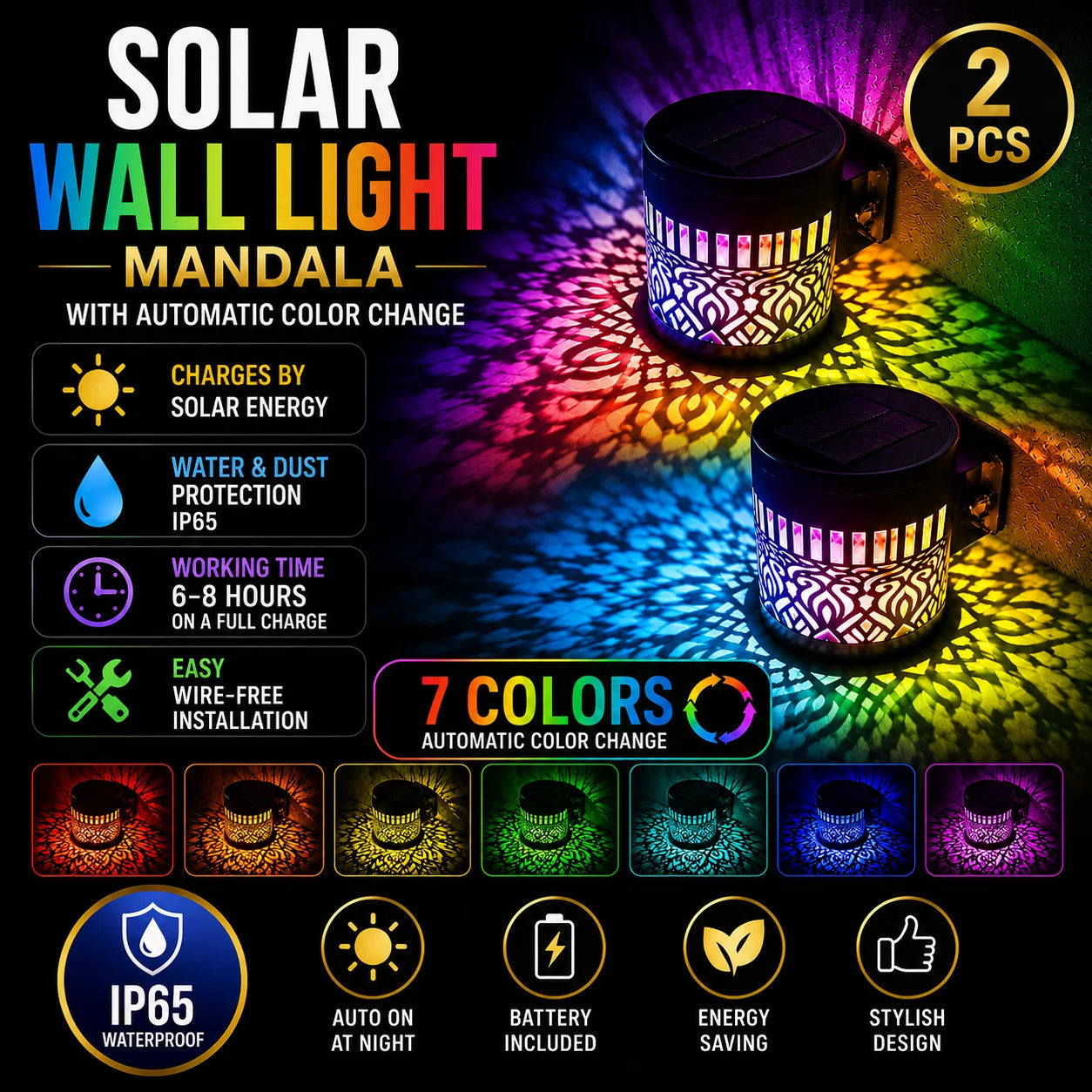Solar Datura Wall Lantern – Decorative Outdoor Garden Light