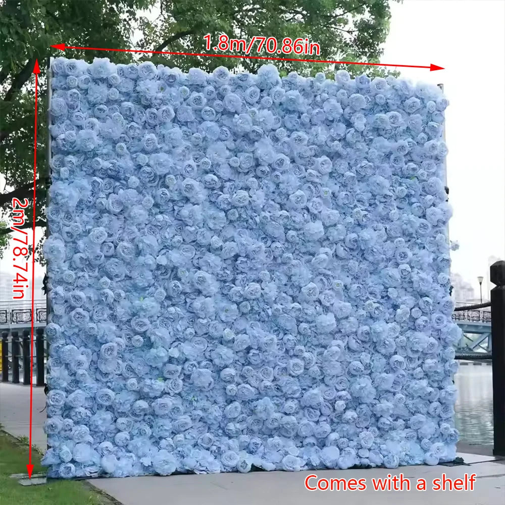 Roselyn Silk Rose Flower Wall Panel Backdrop for Wedding, Party, and Home Decor