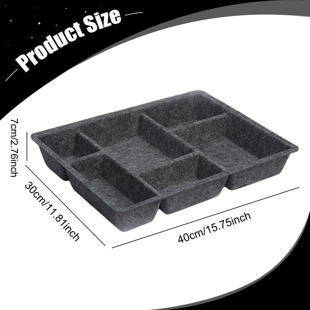 Felt Drawer Organizer Tray with 6 Compartments for Home or Office
