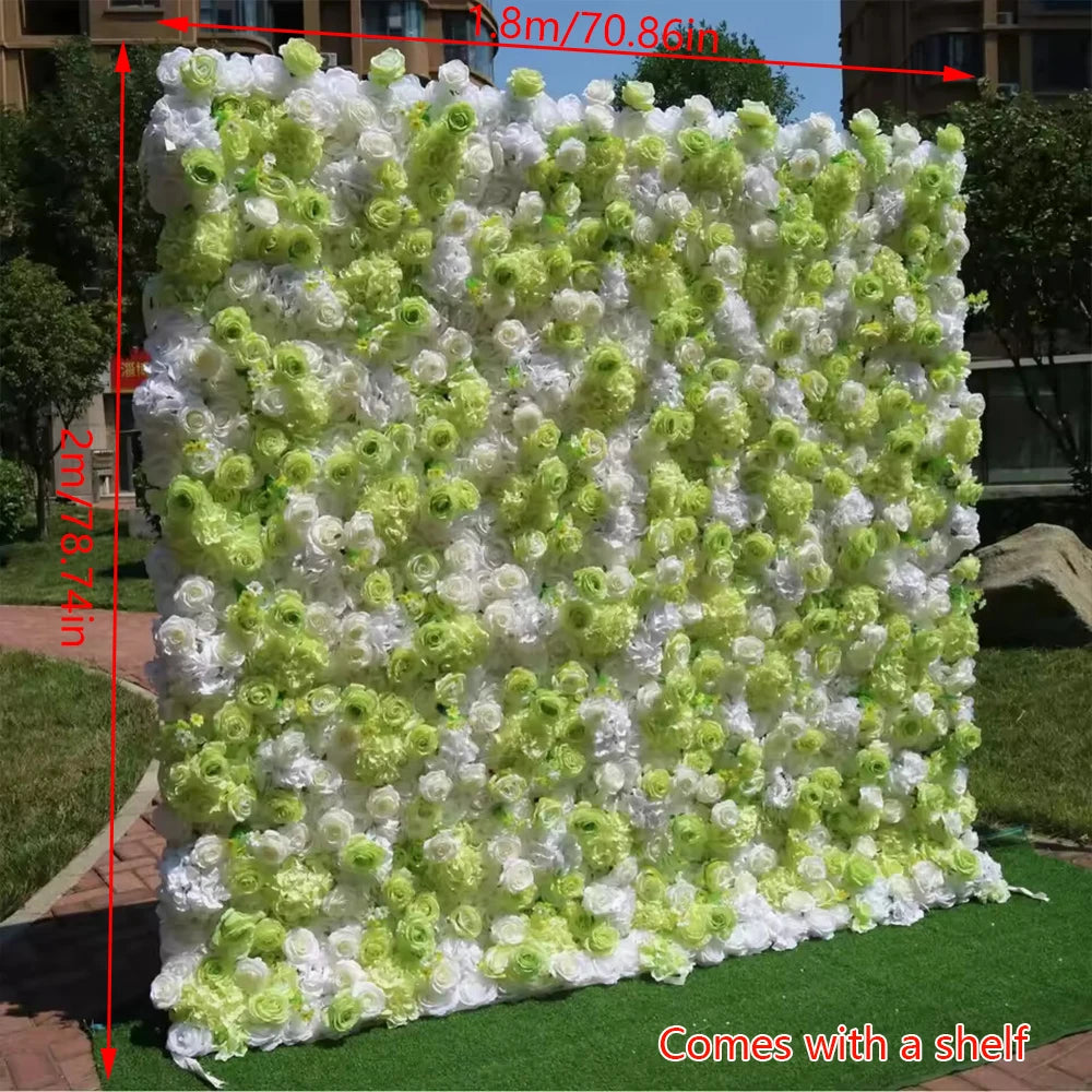 Roselyn Silk Rose Flower Wall Panel Backdrop for Wedding, Party, and Home Decor