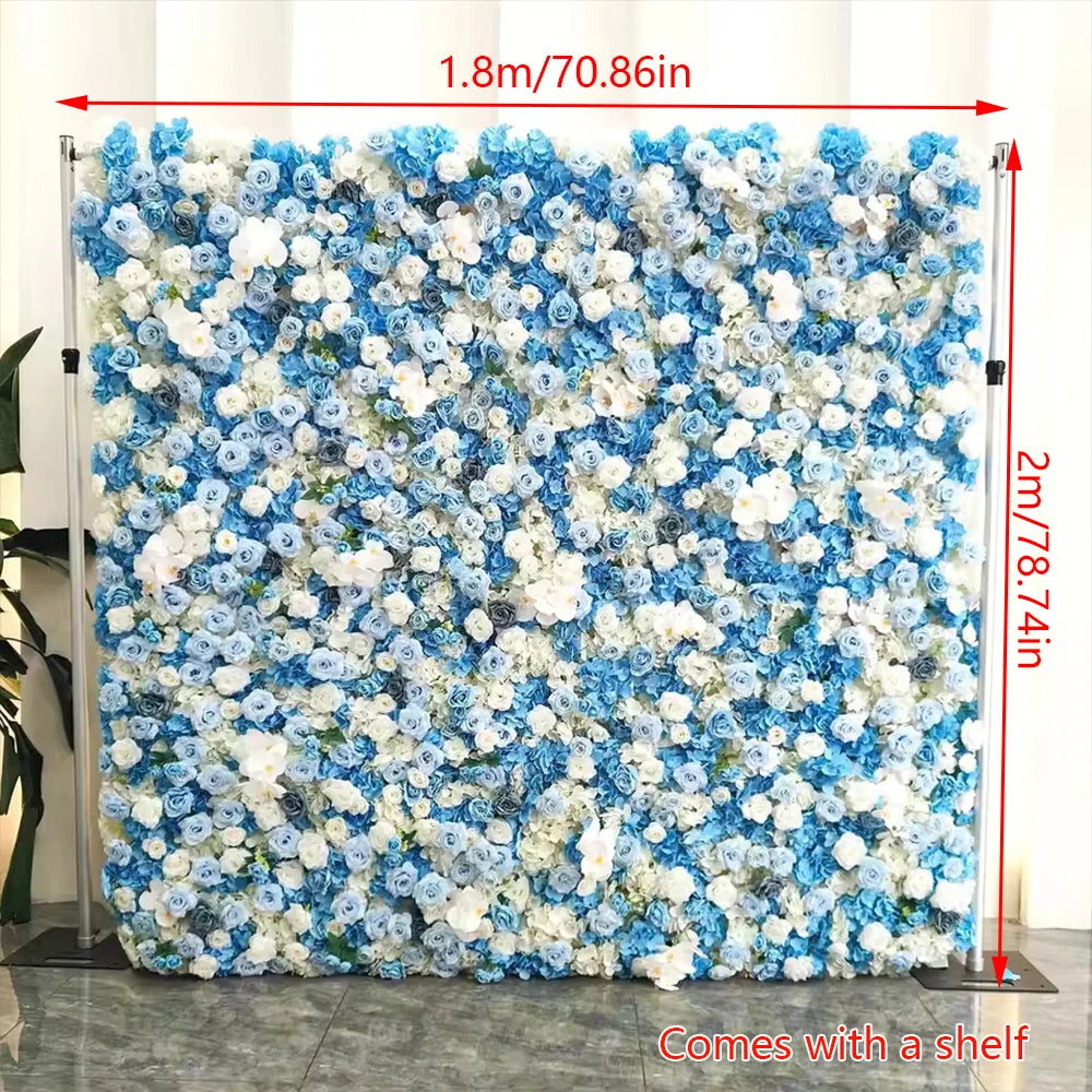 Roselyn Silk Rose Flower Wall Panel Backdrop for Wedding, Party, and Home Decor