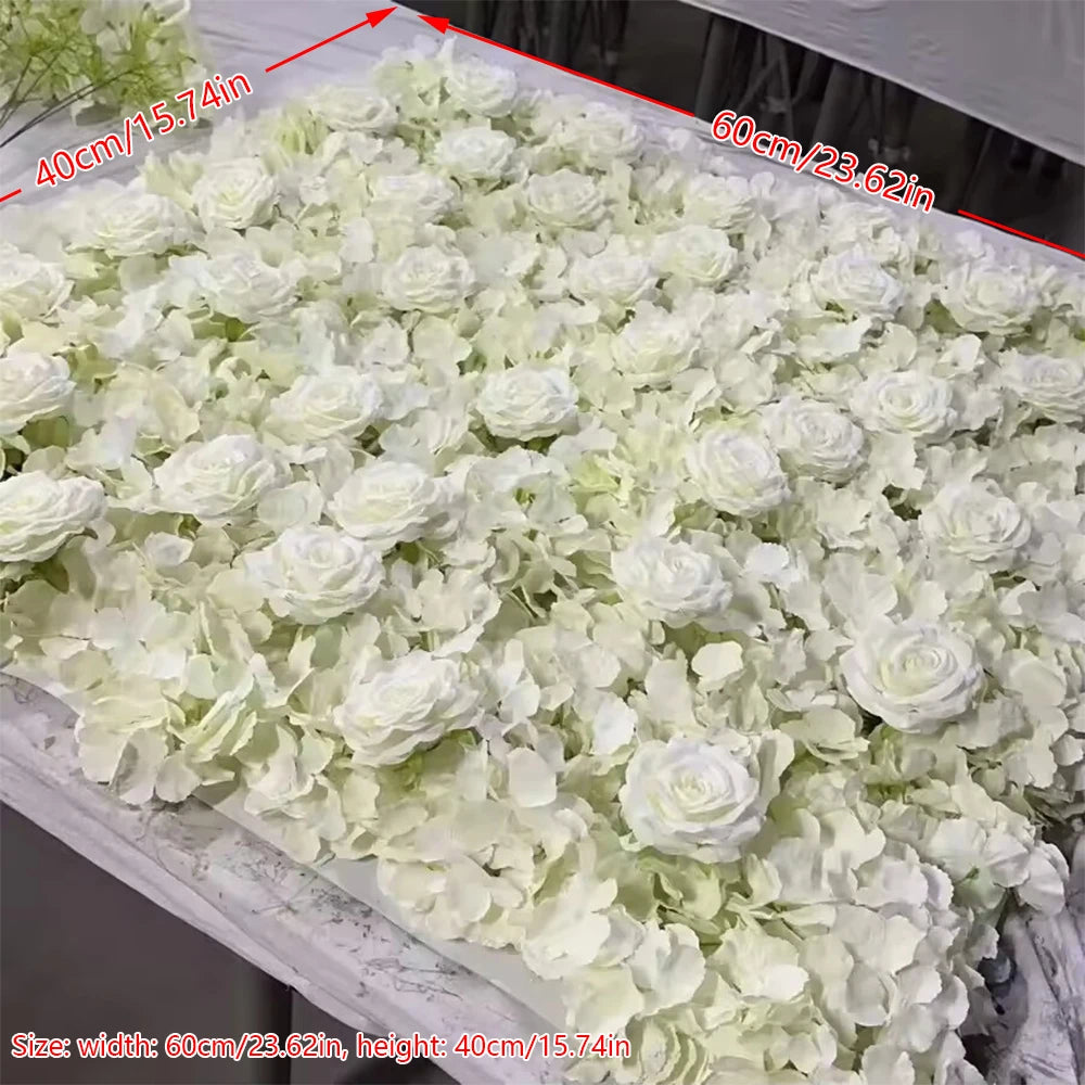 Roselyn Silk Rose Flower Wall Panel Backdrop for Wedding, Party, and Home Decor
