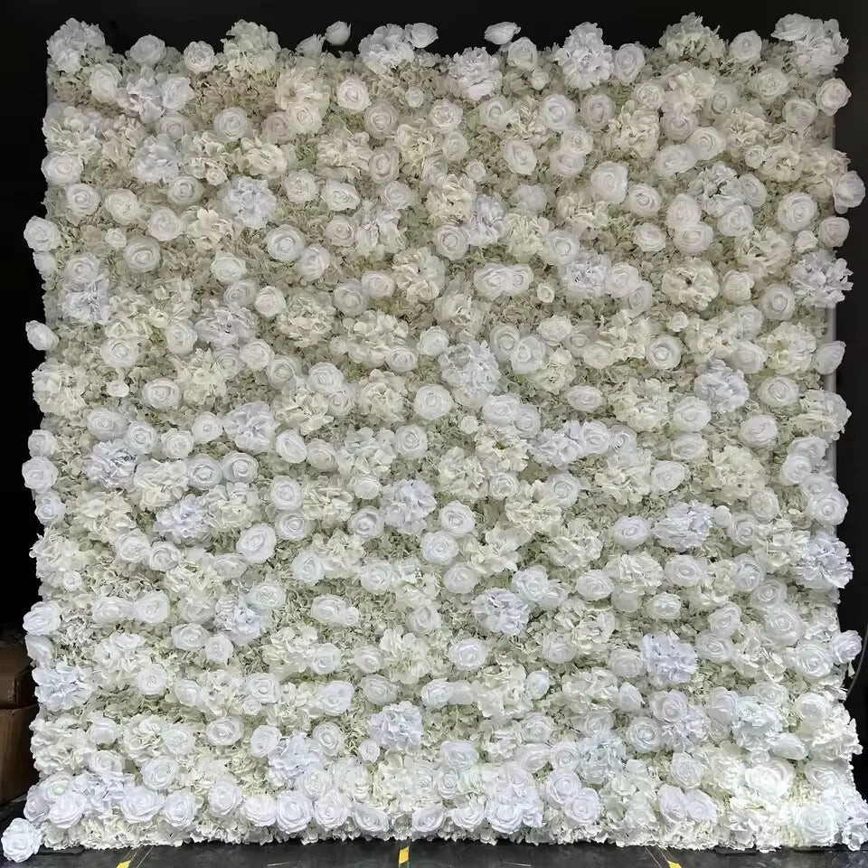 Roselyn Silk Rose Flower Wall Panel Backdrop for Wedding, Party, and Home Decor