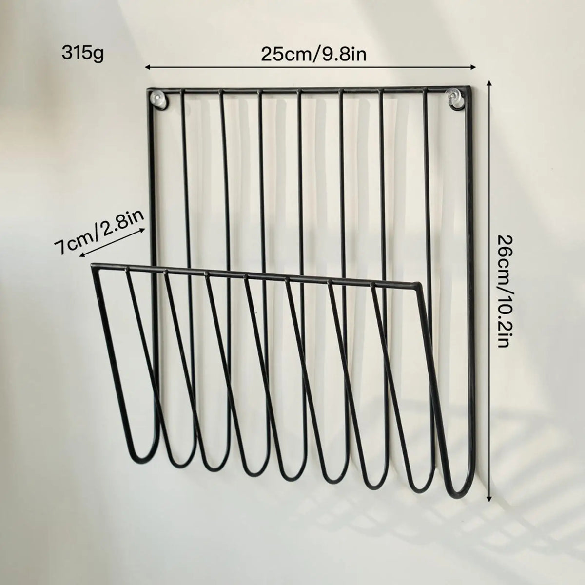 Wall-Mounted Iron Magazine and Mail Rack for Entryway or Home Office – Black or Gold