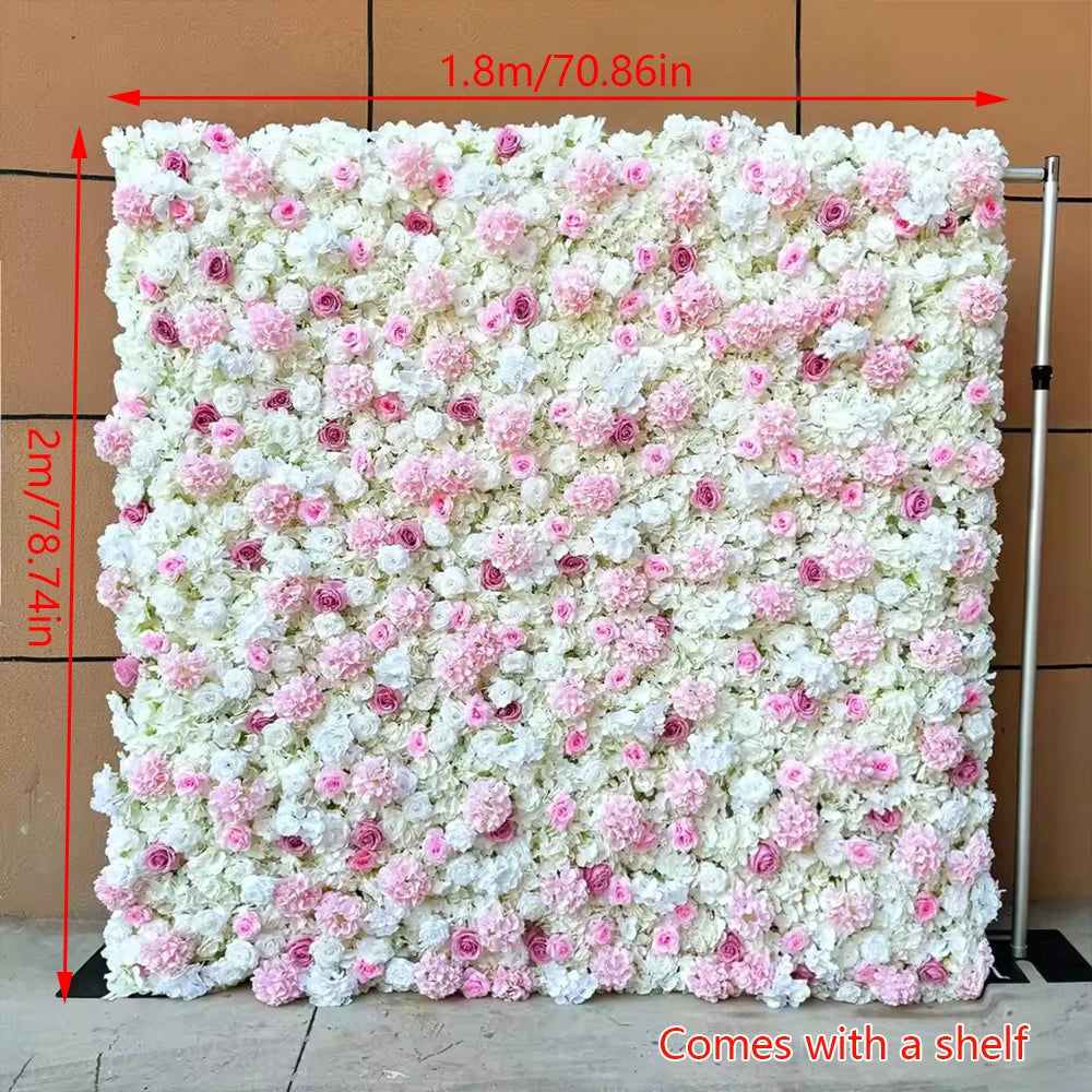 Roselyn Silk Rose Flower Wall Panel Backdrop for Wedding, Party, and Home Decor