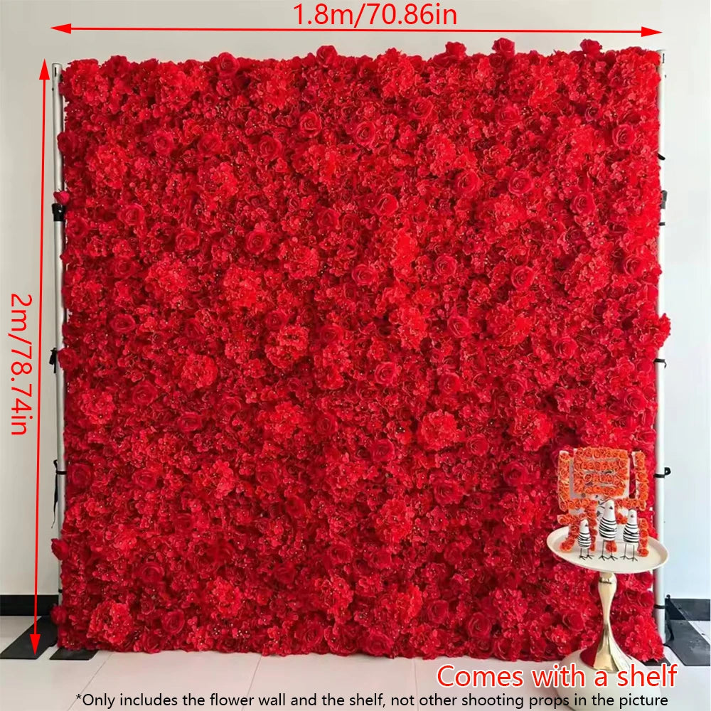 Roselyn Silk Rose Flower Wall Panel Backdrop for Wedding, Party, and Home Decor