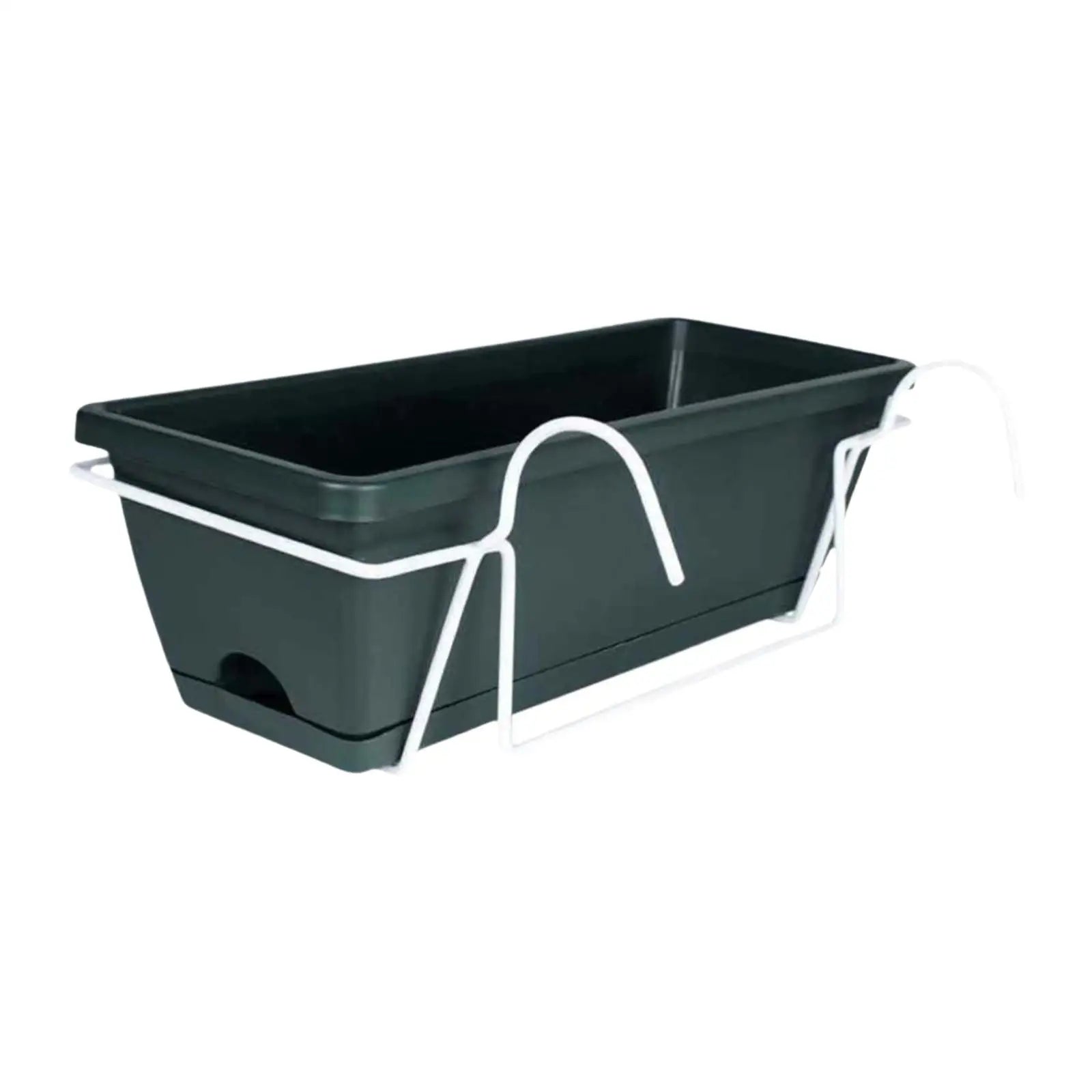 Rectangular Railing Planter Box with Drainage Tray