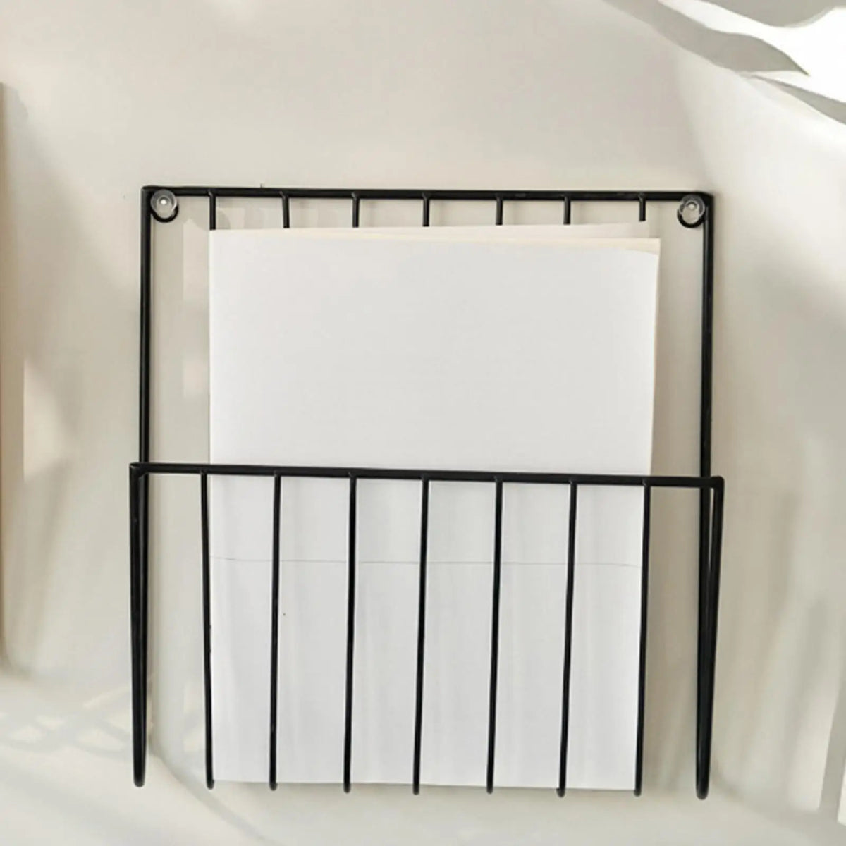 Wall-Mounted Iron Magazine and Mail Rack for Entryway or Home Office – Black or Gold