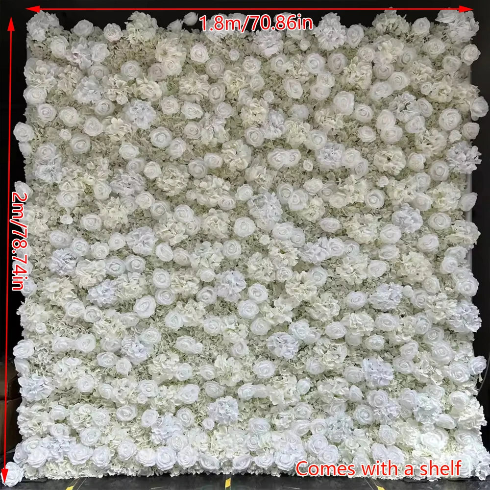 Roselyn Silk Rose Flower Wall Panel Backdrop for Wedding, Party, and Home Decor