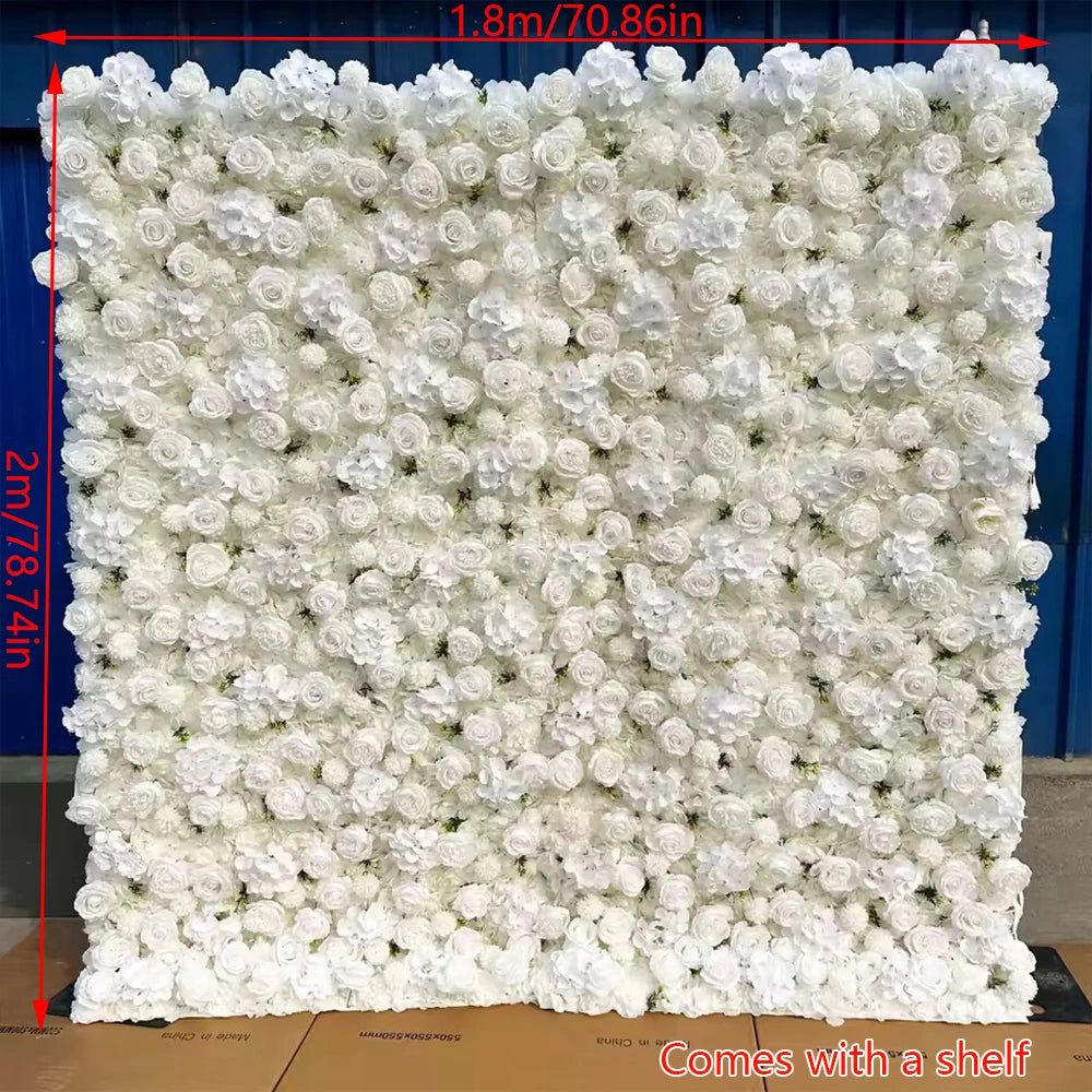 Roselyn Silk Rose Flower Wall Panel Backdrop for Wedding, Party, and Home Decor