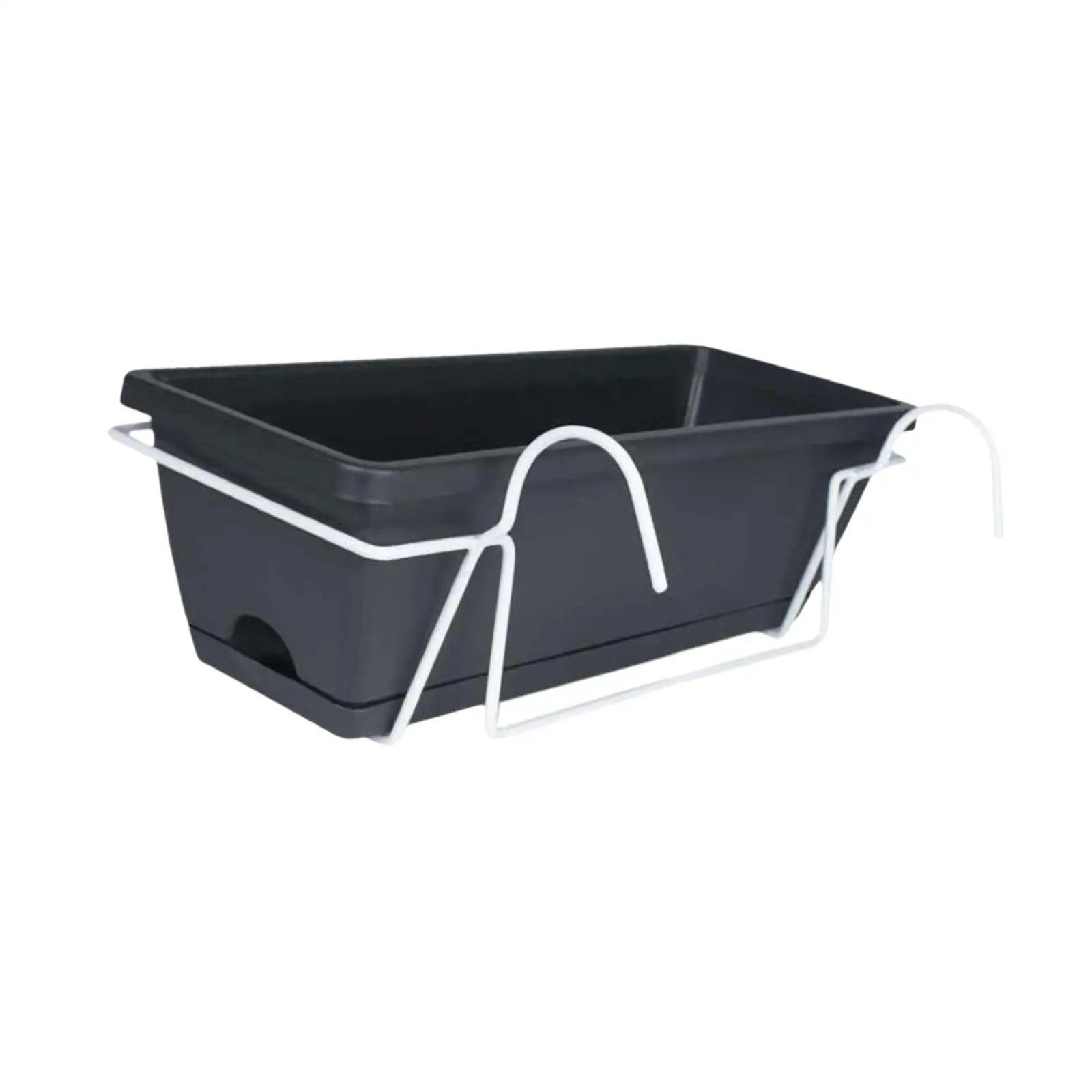 Rectangular Railing Planter Box with Drainage Tray