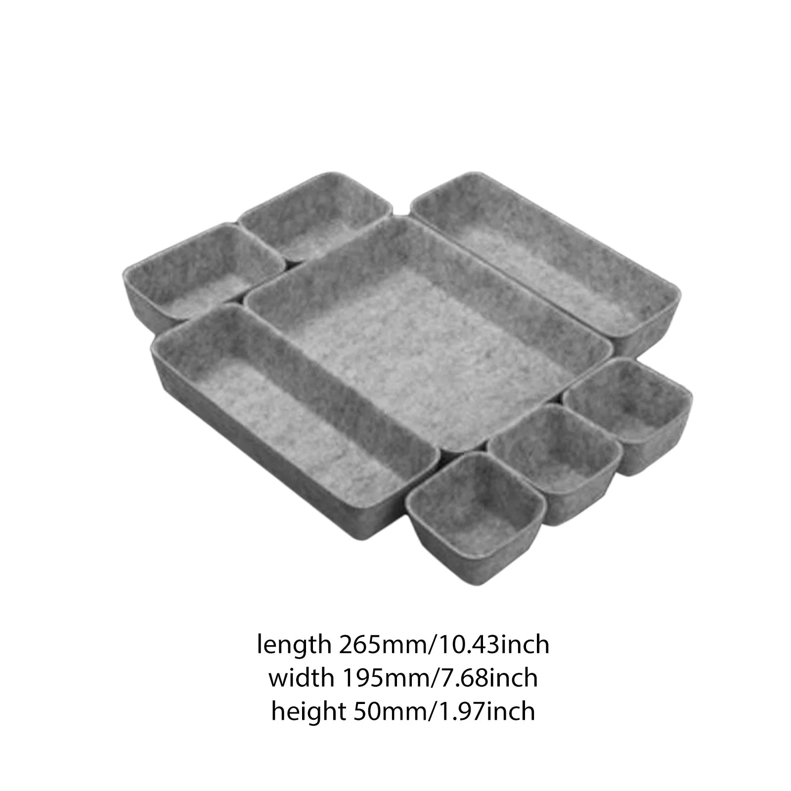 Felt Drawer Organizer Tray with 6 Compartments for Home or Office