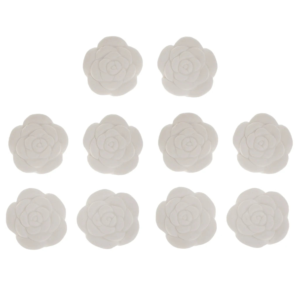 Set of ten rose-shaped solid aroma stones for home or closet scenting
