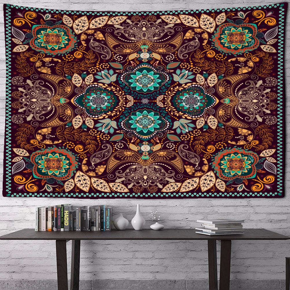 Edenfield Retro Floral Tapestry Wall Hanging