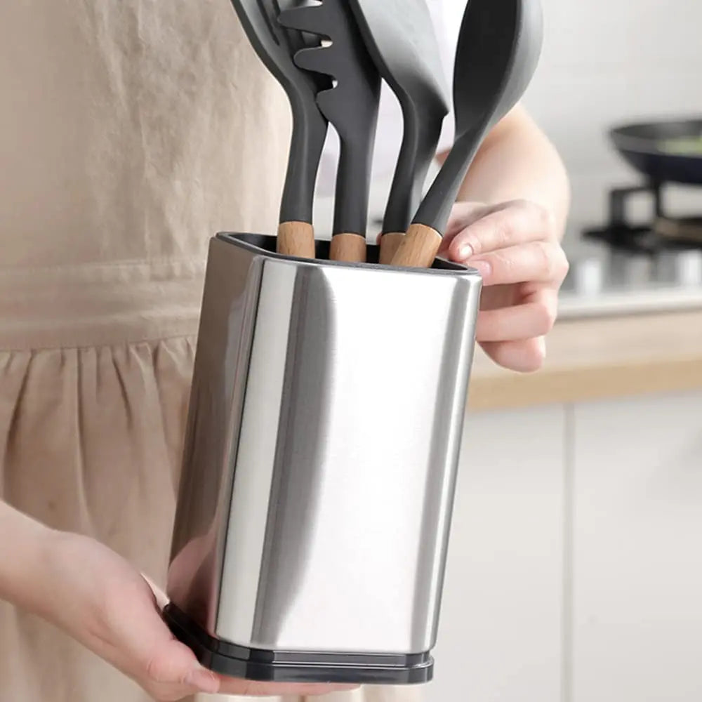 Stainless Steel Kitchen Utensil Holder for Countertops – 3 Sizes