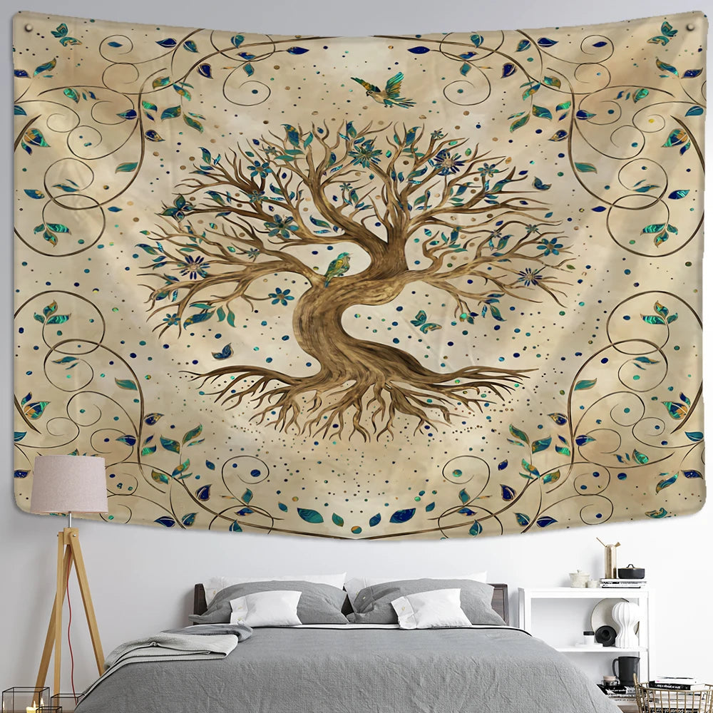 Edenfield Retro Floral Tapestry Wall Hanging