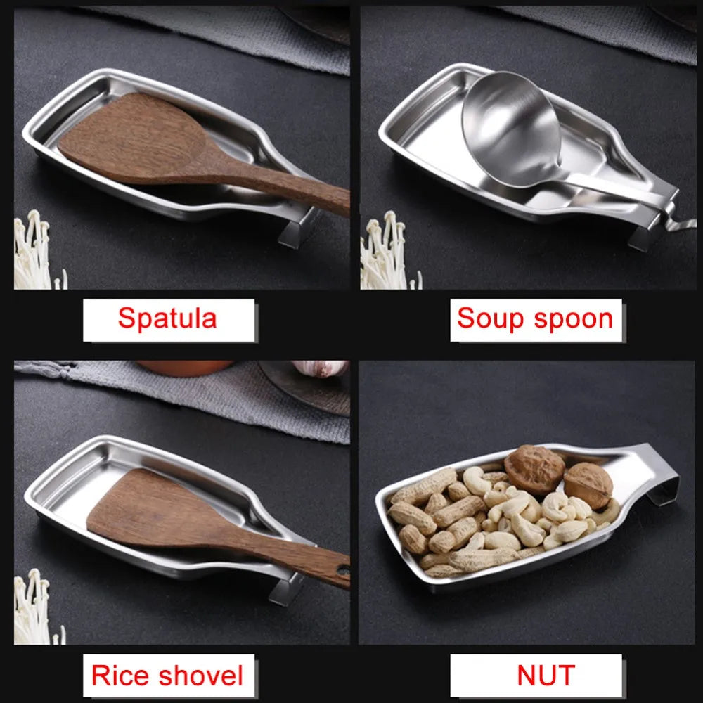 Stainless Steel Spoon Rest for Kitchen Counters & Stovetops