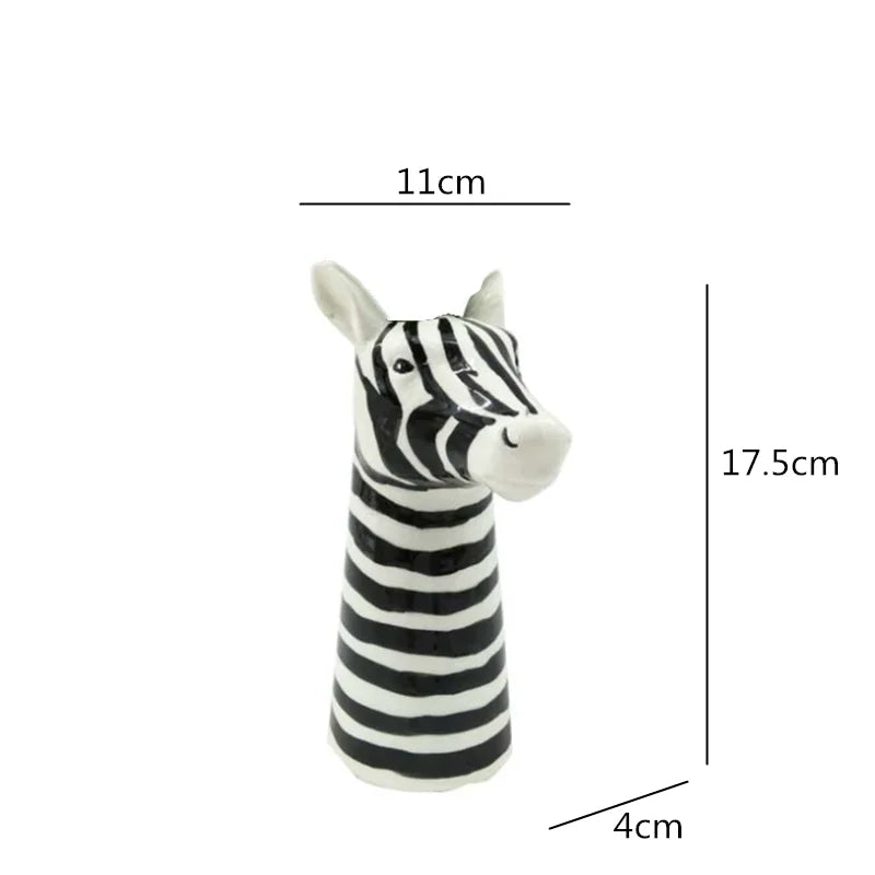 Marlow Zebra Ceramic Vase – Black and White Animal Tabletop Decor