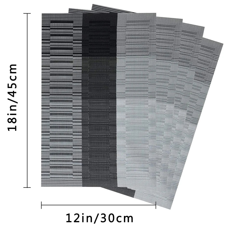 Bamboo-Pattern PVC Placemats – Washable Table Mats for Dining
