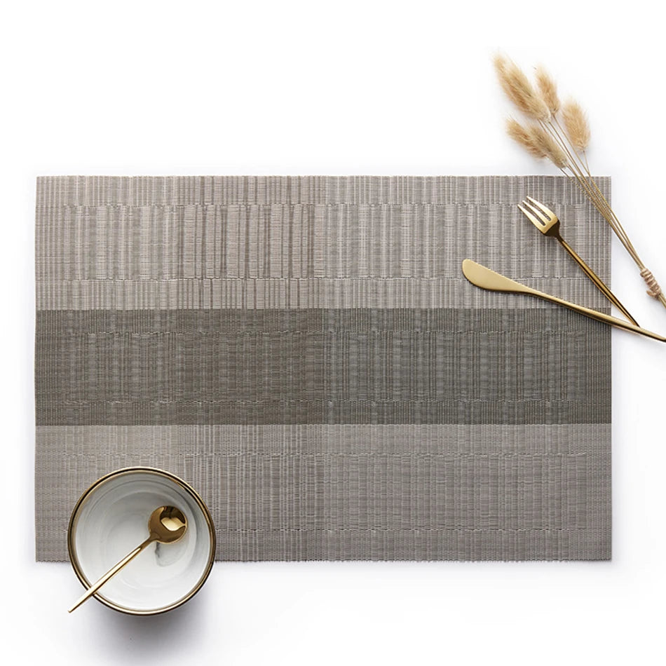 Bamboo Pattern PVC Placemats for Dining Table – Multiple Colors