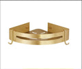 Brushed Gold Aluminum Corner Shelf with Hooks – Bathroom or Shower