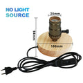 Modern Wood Table Lamp Base with E27 Socket – Natural Finish for Bedside, Desk, or Living Room Accent Lighting (EU Plug)
