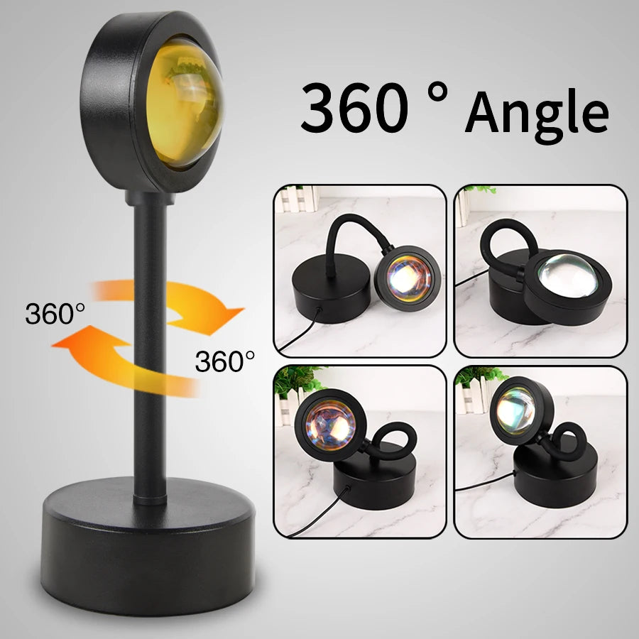 USB Sunset Projector Mood Lamp for Cozy Room Ambience