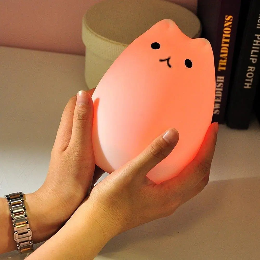 Lumi Cat Silicone Night Light with Touch and Remote Control