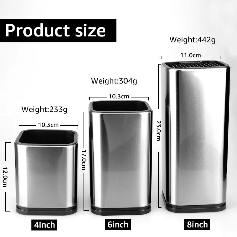 Stainless Steel Kitchen Utensil Holder for Countertops – 3 Sizes