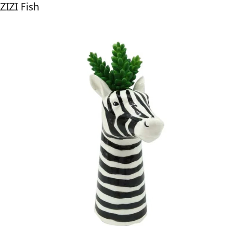 Marlow Zebra Ceramic Vase – Black and White Animal Tabletop Decor