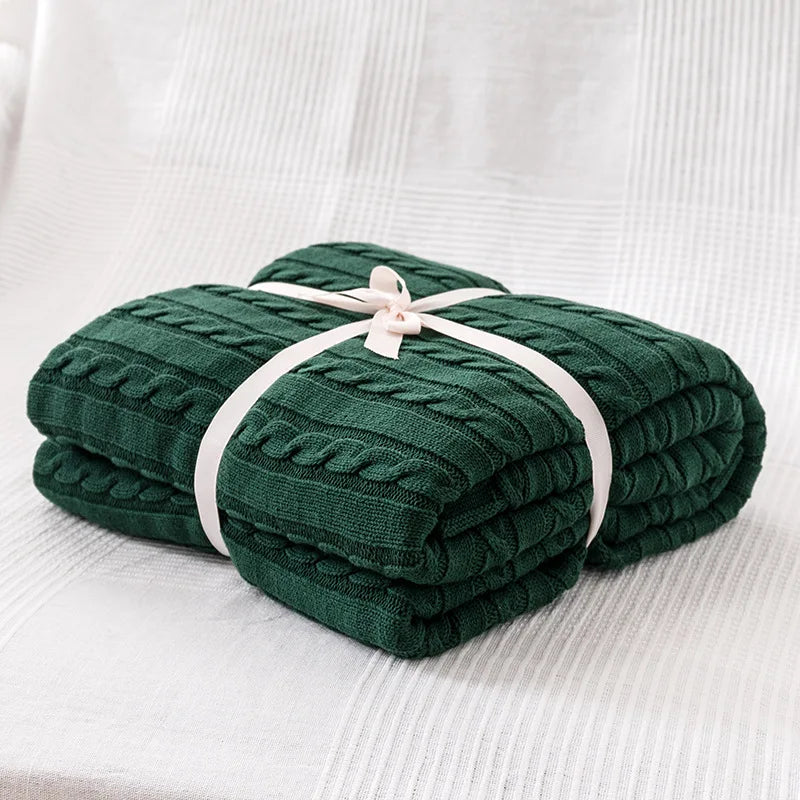 Ashby Cable Knit Cotton Throw Blanket