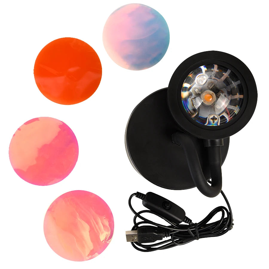 USB Sunset Projector Mood Lamp for Cozy Room Ambience