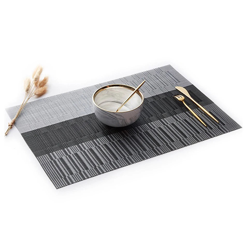 Woven PVC Table Placemats – Non-Slip, Easy-Care Dining Set