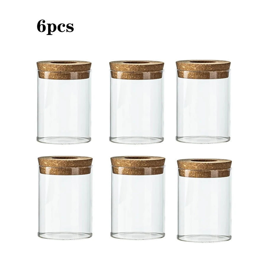 Modern Clear Acrylic Plant Propagation Station with Cork Lid for Desk or Shelf – Set of 2, 4, or 6 Jars