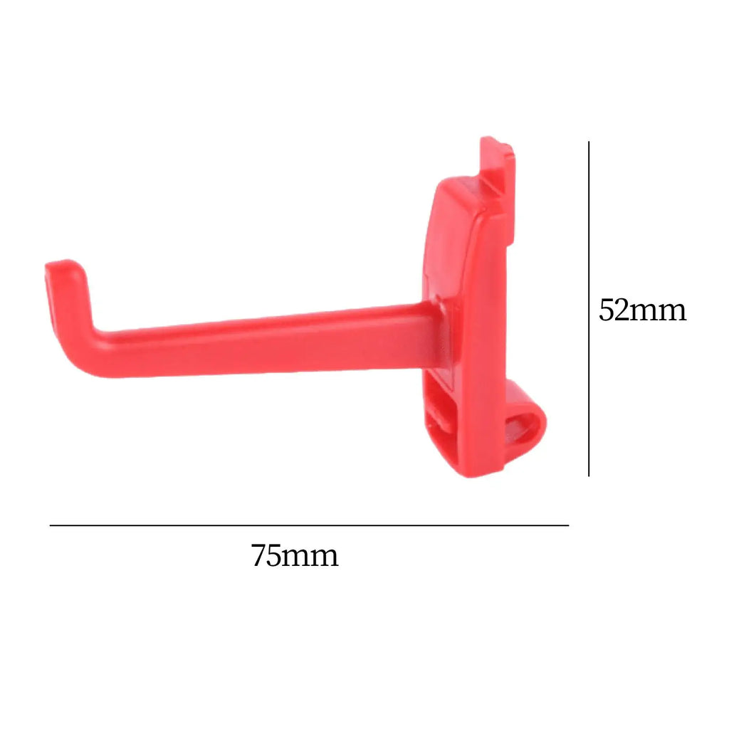 Set of 10 Red Pegboard Tool Hooks for Wrench and Hand Tool Organization in Garage or Craft Room