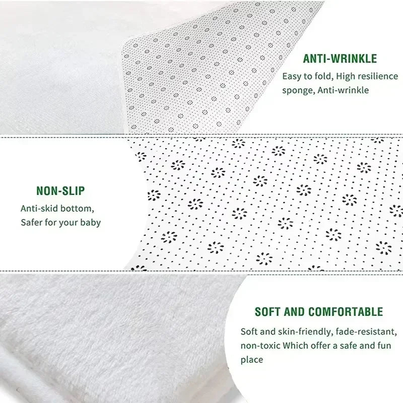 Close-up of anti-slip backing and soft surface of the area rug