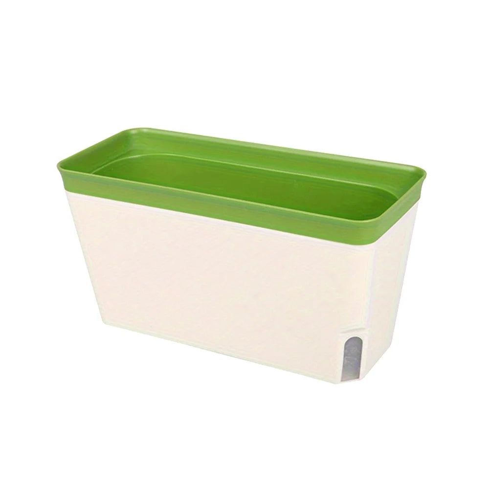 Self-Watering Windowsill Herb Planter with Water Level Indicator – Green