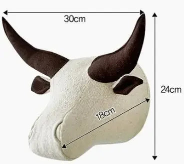 Pastoral Animal Head Wall Decor – Soft Fabric Animal Wall Mounts for Nursery, Bedroom, or Playroom