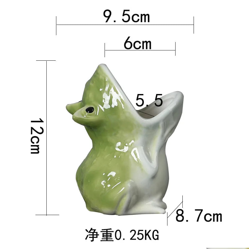 Mossy Frog Ceramic Animal Planter