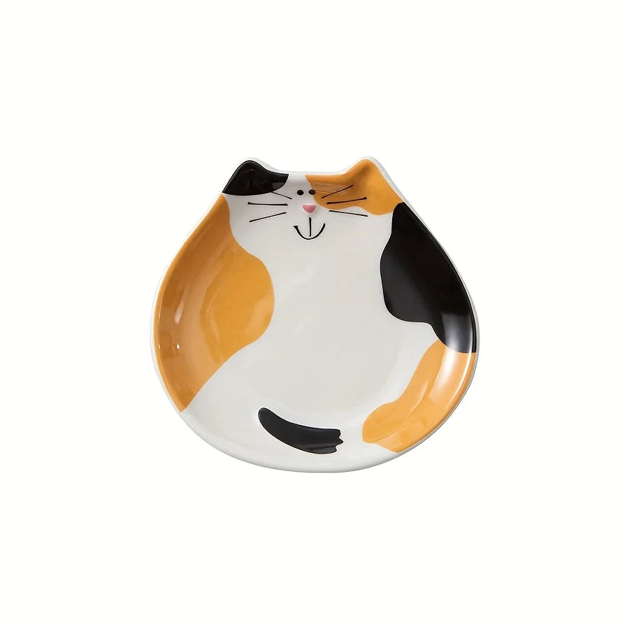 Whisker Cat Ceramic Spoon Rest for Kitchen Counter or Stove