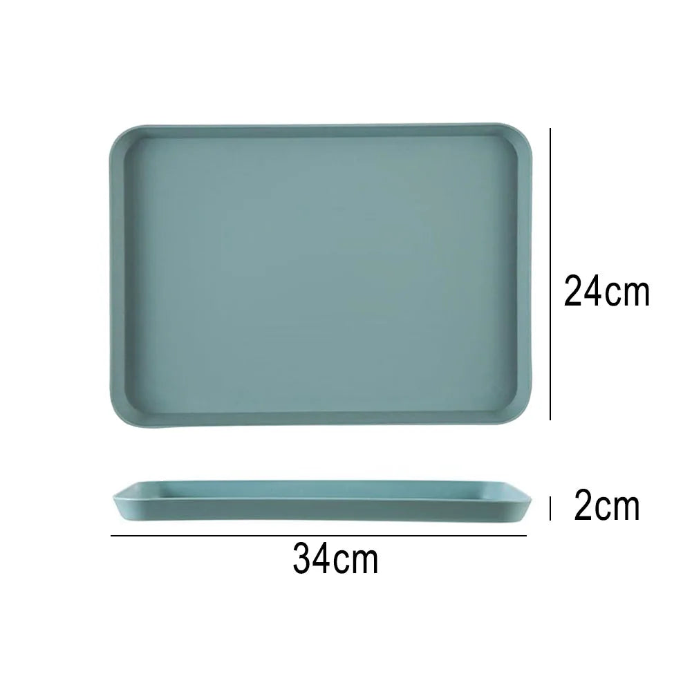 Matte Plastic Rectangular Tray for Kitchen, Entryway, or Coffee Table