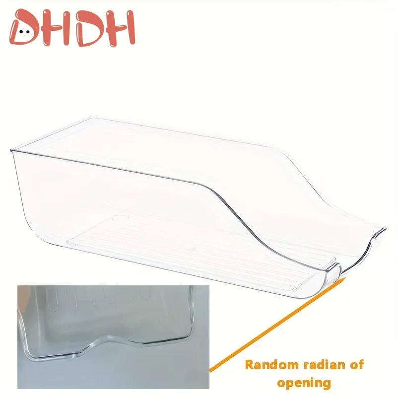 Single clear plastic can organizer with opening detail