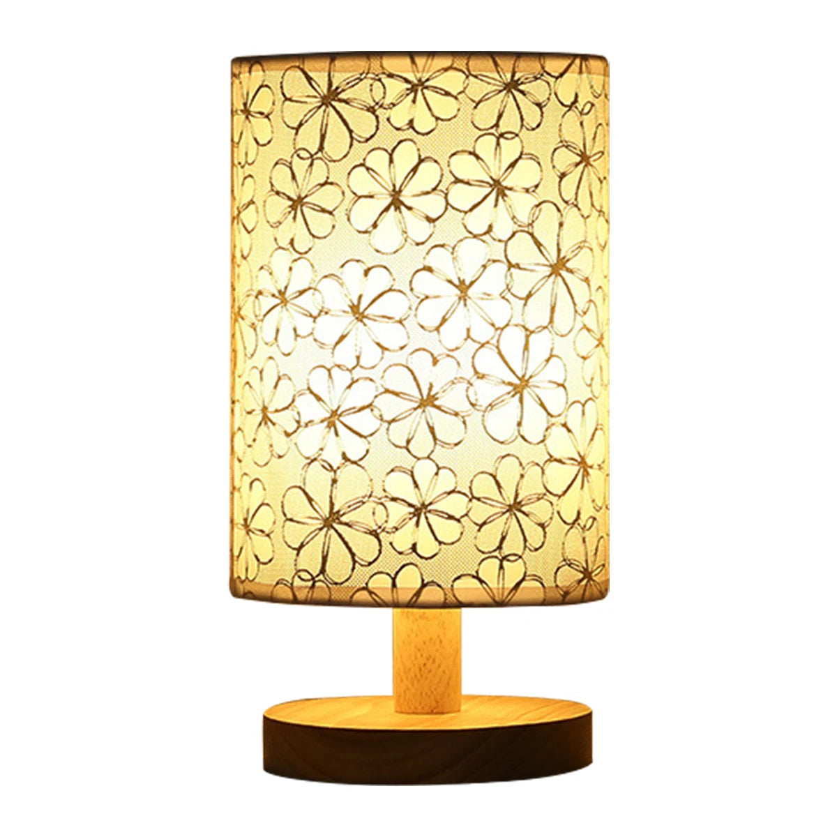Harbor Cylinder USB Table Lamp with Linen Shade for Bedside & Nightstand Lighting