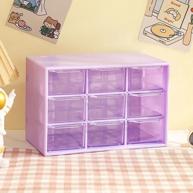 9-Drawer Desktop Organizer Box with Clear Drawers