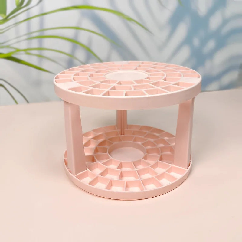 Round 5-Compartment Rotating Makeup Brush Organizer